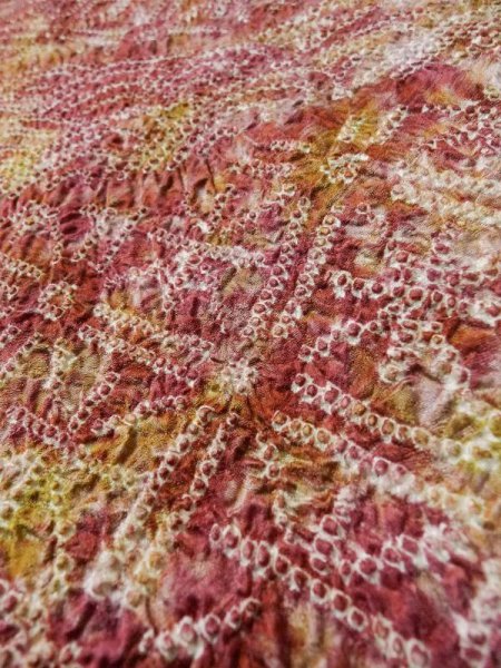 Photo9: L0921F Vintage Japanese women  Pale Purple HAORI short jacket / Silk. Lozenges,   (Grade A) (9)