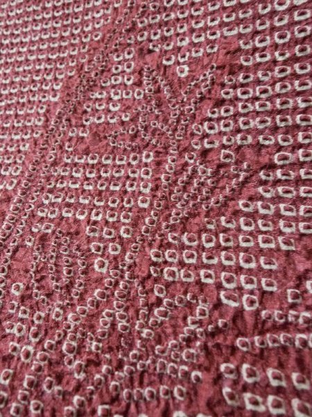 Photo7: L0921I Used Japanese womenPale Dark Purple HAORI short jacket / Silk. Flower,   (Grade C) (7)