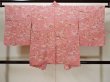 Photo2: L0921J Used Japanese women  Pink HAORI short jacket / Synthetic. Flower,   (Grade B) (2)