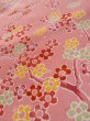 Photo8: L0921J Used Japanese women  Pink HAORI short jacket / Synthetic. Flower,   (Grade B) (8)