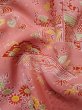 Photo12: L0921J Used Japanese women  Pink HAORI short jacket / Synthetic. Flower,   (Grade B) (12)