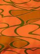 Photo3: Mint L0921R Used Japanese women Pale Orange HAORI short jacket / Silk. Abstract pattern   (Grade A+) (3)