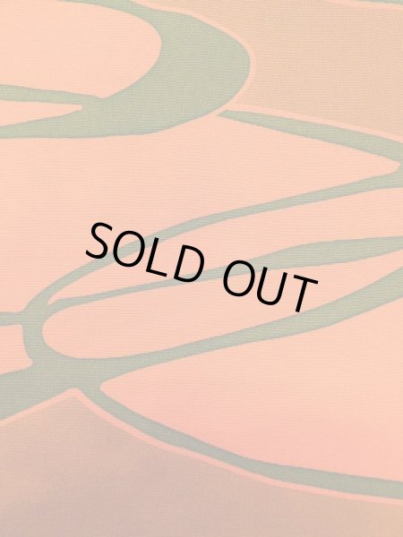 Photo5: Mint L0921R Used Japanese women Pale Orange HAORI short jacket / Silk. Abstract pattern   (Grade A+) (5)