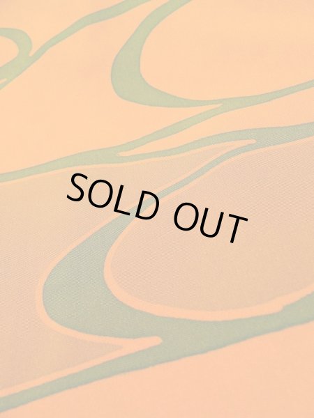 Photo10: Mint L0921R Used Japanese women Pale Orange HAORI short jacket / Silk. Abstract pattern   (Grade A+) (10)