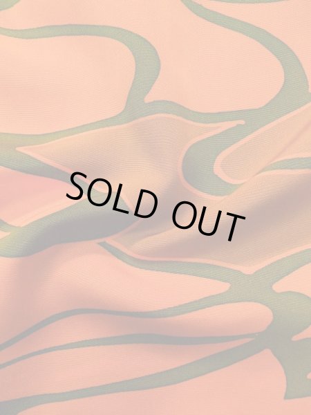 Photo12: Mint L0921R Used Japanese women Pale Orange HAORI short jacket / Silk. Abstract pattern   (Grade A+) (12)