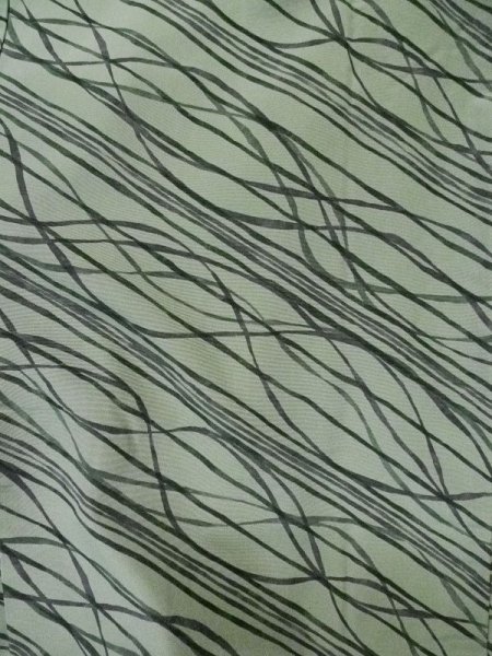 Photo3: L0921W Used Japanese women Pale Green HAORI short jacket / Synthetic. Line,   (Grade C) (3)