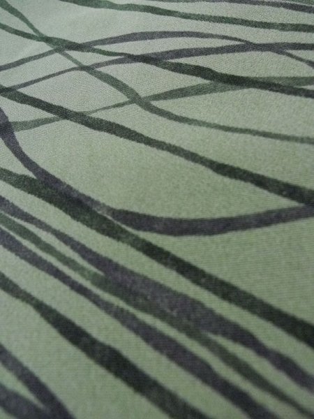 Photo8: L0921W Used Japanese women Pale Green HAORI short jacket / Synthetic. Line,   (Grade C) (8)