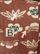 Photo15: L0921X Used Japanese women Pale Brown HAORI short jacket / Silk. Flower,   (Grade C) (15)