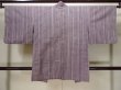 Photo2: Mint L0921Y Used Japanese womenPale Brownish Purple HAORI short jacket / Silk. Abstract pattern   (Grade B) (2)