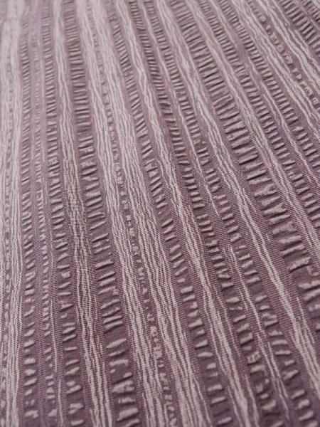 Photo7: Mint L0921Y Used Japanese womenPale Brownish Purple HAORI short jacket / Silk. Abstract pattern   (Grade B) (7)