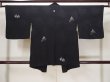 Photo2: L0922A Used Japanese women  Black HAORI short jacket / Silk. Temple,   (Grade D) (2)