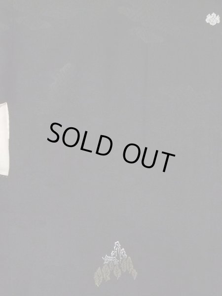 Photo3: L0922A Used Japanese women  Black HAORI short jacket / Silk. Temple,   (Grade D) (3)