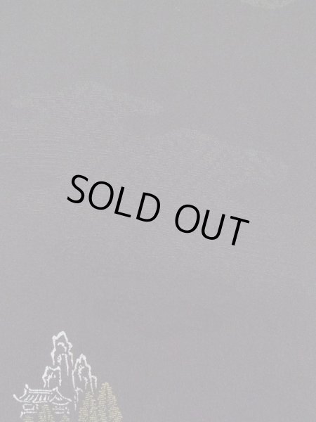 Photo6: L0922A Used Japanese women  Black HAORI short jacket / Silk. Temple,   (Grade D) (6)