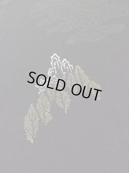 Photo7: L0922A Used Japanese women  Black HAORI short jacket / Silk. Temple,   (Grade D) (7)