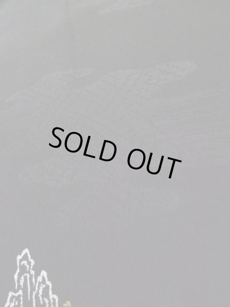 Photo8: L0922A Used Japanese women  Black HAORI short jacket / Silk. Temple,   (Grade D) (8)