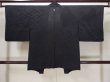 Photo2: Mint L0922B Used Japanese women  Black HAORI short jacket / Silk.    (Grade A) (2)