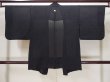 Photo2: L0922C Used Japanese women  Black HAORI short jacket / Silk.    (Grade B) (2)