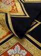 Photo11: L0928J Vintage Japanese Kimono   Black FUKURO OBI sash Chrysanthemum Silk. (Grade C) (11)