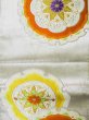 Photo4: L0928N Vintage Japanese Kimono   Silver FUKURO OBI sash Flower Silk. (Grade C) (4)