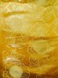 Photo3: L0928O Vintage Japanese Kimono Shiny Pale Orange FUKURO OBI sash Flower Silk. (Grade B) (3)