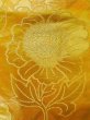 Photo5: L0928O Vintage Japanese Kimono Shiny Pale Orange FUKURO OBI sash Flower Silk. (Grade B) (5)