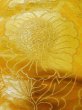 Photo6: L0928O Vintage Japanese Kimono Shiny Pale Orange FUKURO OBI sash Flower Silk. (Grade B) (6)