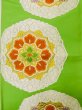 Photo4: L0928U Vintage Japanese Kimono   Yellowish Green FUKURO OBI sash Chinz pattern Silk. (Grade C) (4)