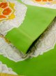 Photo11: L0928U Vintage Japanese Kimono   Yellowish Green FUKURO OBI sash Chinz pattern Silk. (Grade C) (11)