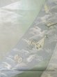 Photo4: L0928W Vintage Japanese Kimono Pale Light Teal FUKURO OBI sash Wave Silk. (Grade A) (4)