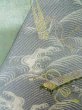 Photo6: L0928W Vintage Japanese Kimono Pale Light Teal FUKURO OBI sash Wave Silk. (Grade A) (6)