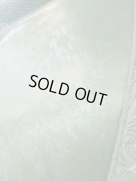 Photo8: L0928W Vintage Japanese Kimono Pale Light Teal FUKURO OBI sash Wave Silk. (Grade A) (8)