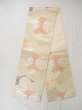 Photo1: L0928X Vintage Japanese Kimono   Off White FUKURO OBI sash Chinese flower Silk. (Grade A) (1)