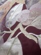 Photo8: L0928Z Vintage Japanese Kimono Dark Brownish Purple FUKURO OBI sash Camellia Silk. (Grade A) (8)