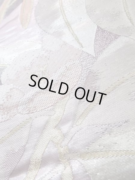 Photo9: L0928Z Vintage Japanese Kimono Dark Brownish Purple FUKURO OBI sash Camellia Silk. (Grade A) (9)