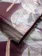 Photo11: L0928Z Vintage Japanese Kimono Dark Brownish Purple FUKURO OBI sash Camellia Silk. (Grade A) (11)