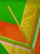 Photo5: L1005F Vintage Japanese Kimono   Green FUKURO OBI sash  Silk. (Grade B) (5)