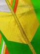 Photo7: L1005F Vintage Japanese Kimono   Green FUKURO OBI sash  Silk. (Grade B) (7)