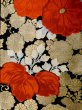 Photo4: L1005N Vintage Japanese Kimono   Black FUKURO OBI sash Chrysanthemum Silk. (Grade C) (4)