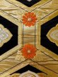 Photo7: L1005V Vintage Japanese Kimono   Black FUKURO OBI sash Chrysanthemum Silk. (Grade A) (7)