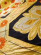 Photo11: L1005V Vintage Japanese Kimono   Black FUKURO OBI sash Chrysanthemum Silk. (Grade A) (11)