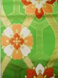 Photo5: L1005Z Vintage Japanese Kimono   Yellowish Green FUKURO OBI sash Flower Silk. (Grade B) (5)