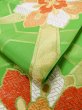 Photo13: L1005Z Vintage Japanese Kimono   Yellowish Green FUKURO OBI sash Flower Silk. (Grade B) (13)