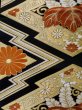 Photo4: Mint L1006A Vintage Japanese Kimono   Black FUKURO OBI sash Chrysanthemum Silk. (Grade A) (4)