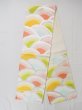 Photo1: L1006B Vintage Japanese Kimono Pale Light Multi Color FUKURO OBI sash Abstract pattern Silk. (Grade C) (1)