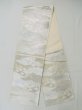 Photo1: L1012A Vintage Japanese Kimono   White FUKURO OBI sash KIKYO Japanese balloonflower Silk. (Grade C) (1)