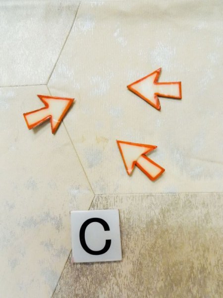 Photo14: L1012B Vintage Japanese Kimono   Off White FUKURO OBI sash Tortoise-shell pattern― Hexagonal pattern Silk. (Grade C) (14)