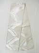 Photo1: L1012C Vintage Japanese Kimono   Silver FUKURO OBI sash Abstract pattern Silk. (Grade B) (1)