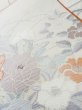 Photo9: L1012G Vintage Japanese Kimono   Off White FUKURO OBI sash Peony Silk. (Grade C) (9)