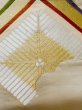Photo5: L1012J Vintage Japanese Kimono   Gold FUKURO OBI sash Lozenges Silk. (Grade C) (5)