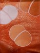 Photo3: L1012N Vintage Japanese Kimono  Shiny Orange FUKURO OBI sash Leaf Silk. (Grade C) (3)